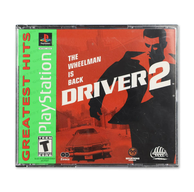 Driver 2 [Greatest Hits] for Sony PlayStation - Case front cover - Complete in box or case and game.