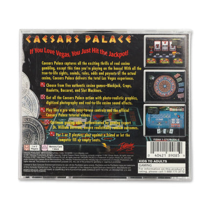 Caesar's Palace for Sony PlayStation - Case back cover - Product gallery.