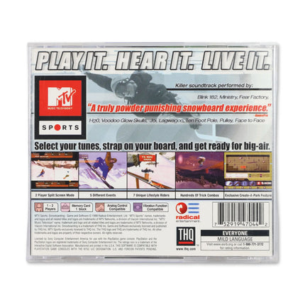 MTV Sports Snowboarding for Sony PlayStation - Case back cover - Product gallery.