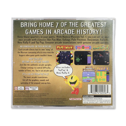 Namco Museum Volume 1 for Sony PlayStation - Case back cover - Product gallery.