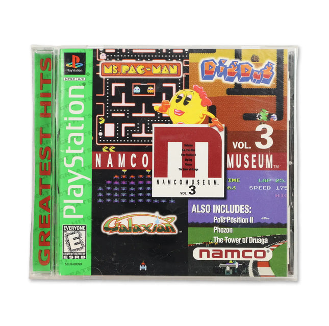 Namco Museum Volume 3 [Greatest Hits] for Sony PlayStation - Case front cover - Complete in box or case and game.