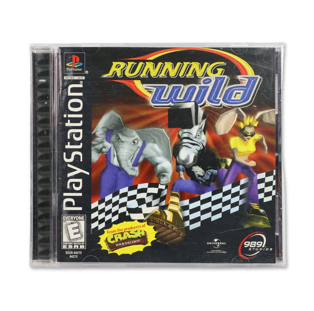 Running Wild for Sony PlayStation - Case front cover - Complete in box or case and game.