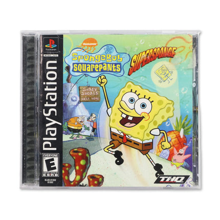 SpongeBob SquarePants Super Sponge for Sony PlayStation - Case front cover - Complete in box or case and game.