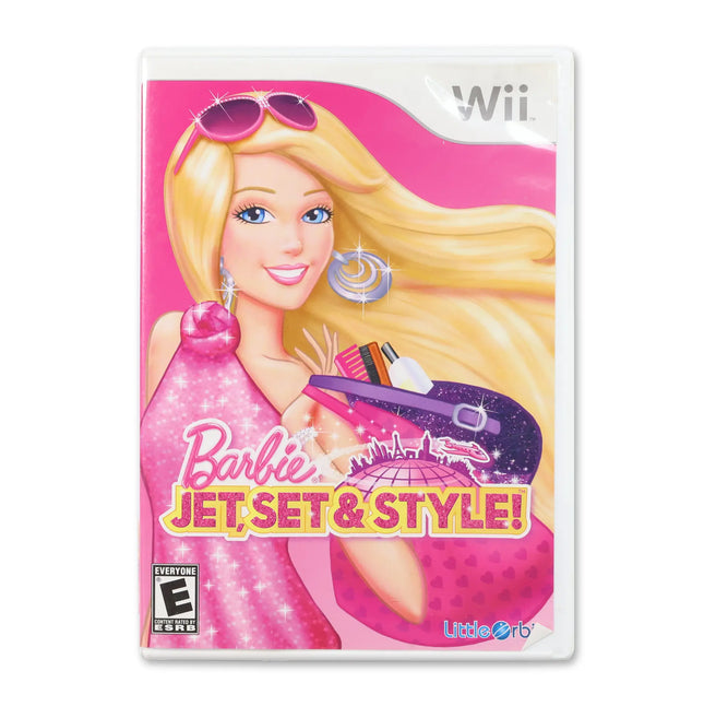 Barbie: Jet, Set & Style for Nintendo Wii - Case front cover - Complete in box or case and game.