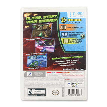 Ben 10: Galactic Racing for Nintendo Wii - Case back cover - Product gallery.