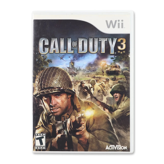 Call of Duty 3 for Nintendo Wii - Case front cover - Complete in box or case and game.
