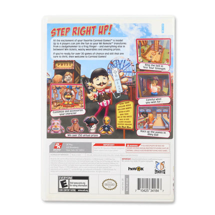 Carnival Games for Nintendo Wii - Case back cover - Product gallery.