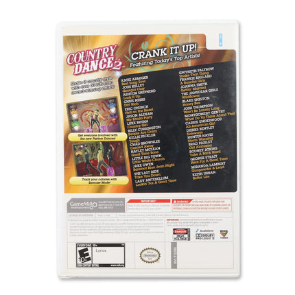 Country Dance 2 for Nintendo Wii - Case back cover - Product gallery.