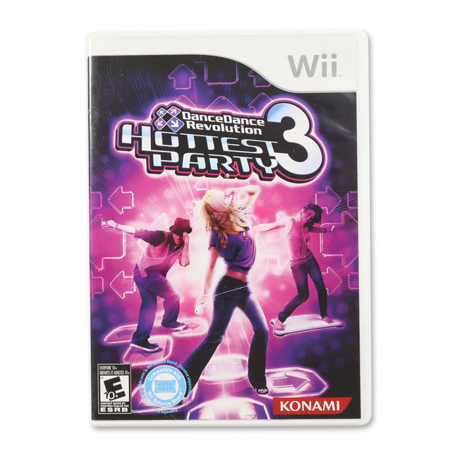 Dance Dance Revolution: Hottest Party 3 for Nintendo Wii - Case front cover - Complete in box or case and game.
