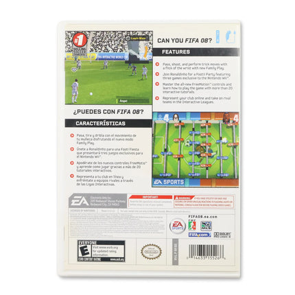 FIFA 08 for Nintendo Wii - Case back cover - Product gallery.