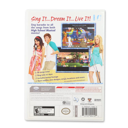 High School Musical Sing It for Nintendo Wii - Case back cover - Product gallery.