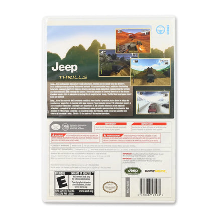Jeep Thrills for Nintendo Wii - Case back cover - Product gallery.