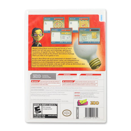 Margot's Word Brain for Nintendo Wii - Case back cover - Product gallery.