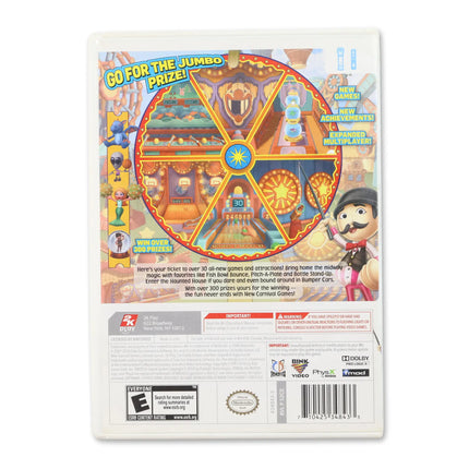 New Carnival Games for Nintendo Wii - Case back cover - Product gallery.