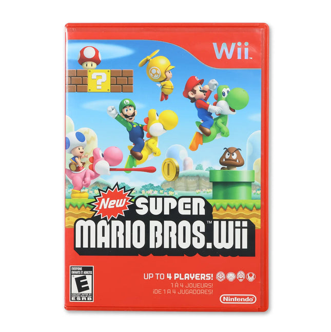 New Super Mario Bros. Wii for Nintendo Wii - Case front cover - Complete in box or case and game.