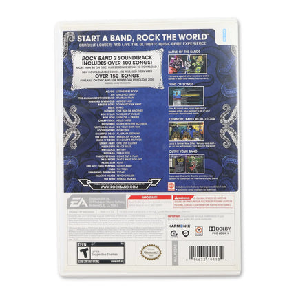 Rock Band 2 for Nintendo Wii - Case back cover - Product gallery.