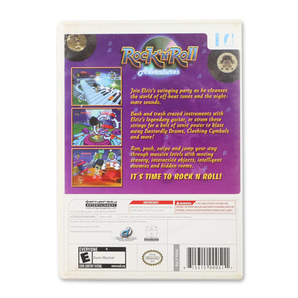 Rock 'n Roll Adventures for Nintendo Wii - Case back cover - Product gallery.