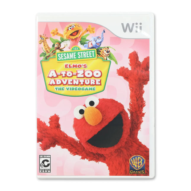 Sesame Street: Elmo's A-To-Zoo Adventure for Nintendo Wii - Case front cover - Complete in box or case and game.