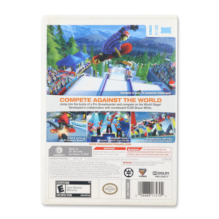 Shaun White Snowboarding: World Stage for Nintendo Wii - Case back cover - Product gallery.