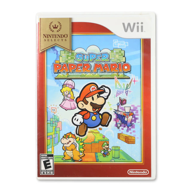 Super Paper Mario [Nintendo Selects] for Nintendo Wii - Case front cover - Complete in box or case and game.
