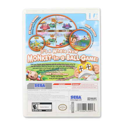 Super Monkey Ball Banana Blitz for Nintendo Wii - Case back cover - Product gallery.