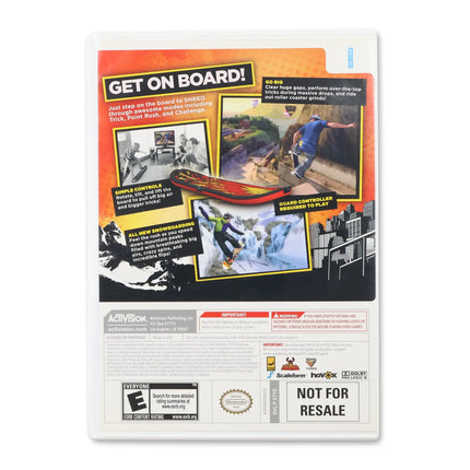Tony Hawk: Shred for Nintendo Wii - Case back cover - Product gallery.