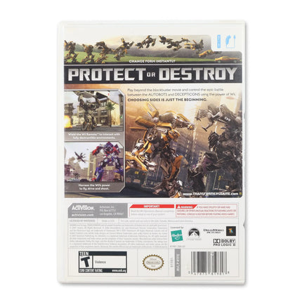 Transformers: The Game for Nintendo Wii - Case back cover - Product gallery.