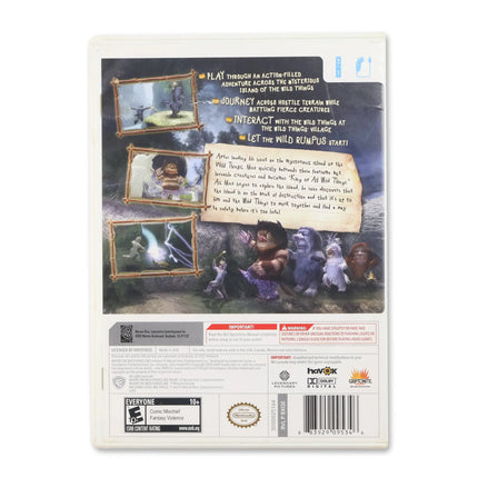 Where the Wild Things Are for Nintendo Wii - Case back cover - Product gallery.