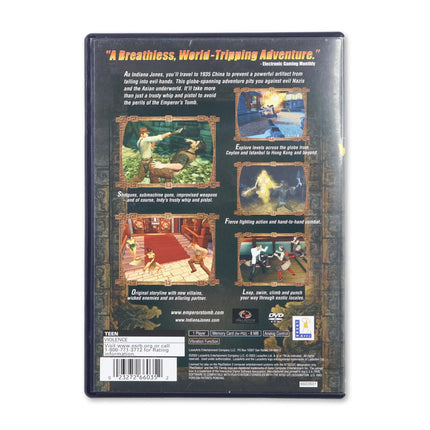 Indiana Jones and the Emperor's Tomb for Sony PlayStation 2 - Case back cover - Product gallery.