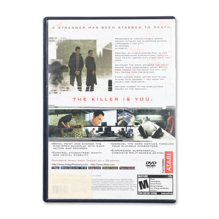 Indigo Prophecy for Sony PlayStation 2 - Case back cover - Product gallery.
