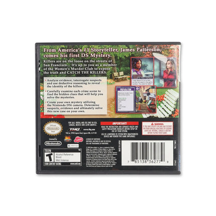 James Patterson's Women's Murder Club: Games of Passion for Nintendo DS - Box back - Product gallery.
