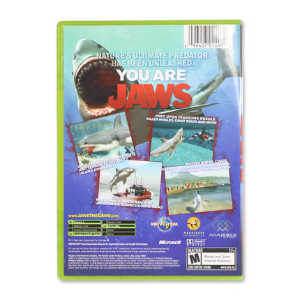 Jaws Unleashed for Microsoft Xbox - Case back cover - Product gallery.