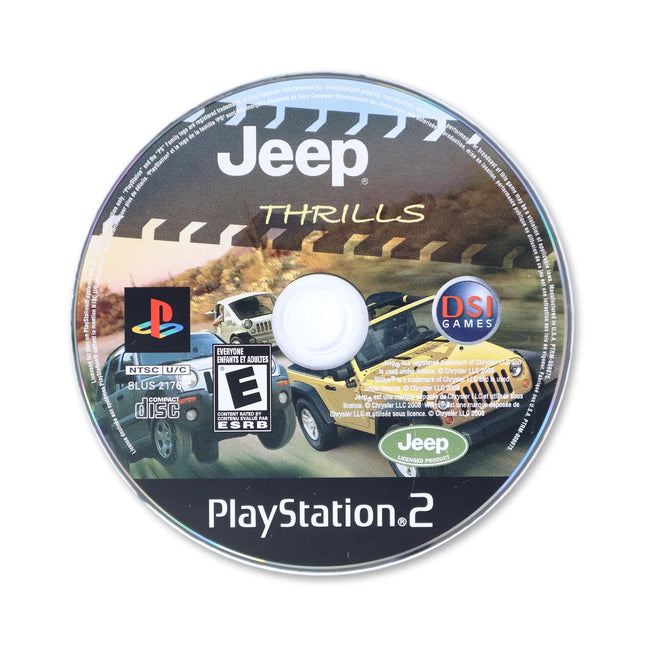 Jeep Thrills for Sony PlayStation 2 - Disc front with label - Game only.