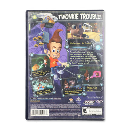 Jimmy Neutron Attack of the Twonkies for Sony PlayStation 2 - Case back cover - Product gallery.