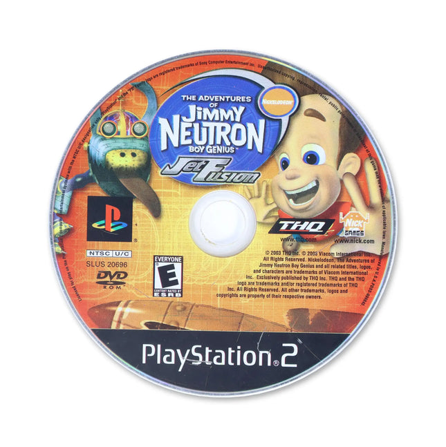 Jimmy Neutron Jet Fusion for Sony PlayStation 2 - Disc front with label - Game only.