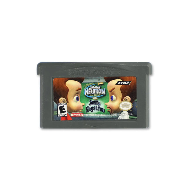 Jimmy Neutron vs Jimmy Negatron for Nintendo Game Boy Advance - Cartridge front with label - Game only.