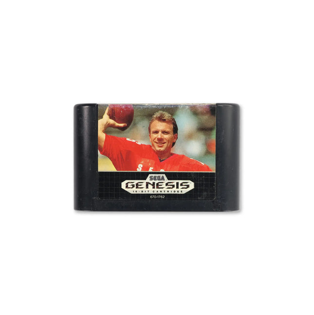 Joe Montana Football for Sega Genesis - Cartridge front with label - Game only.