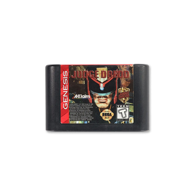 Judge Dredd for Sega Genesis - Cartridge front with label - Game only.