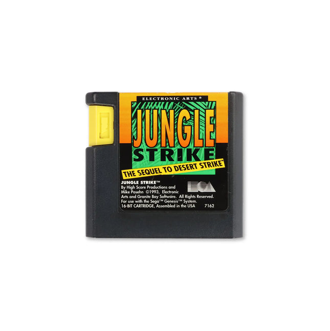 Jungle Strike for Sega Genesis - Cartridge front with label - Game only.