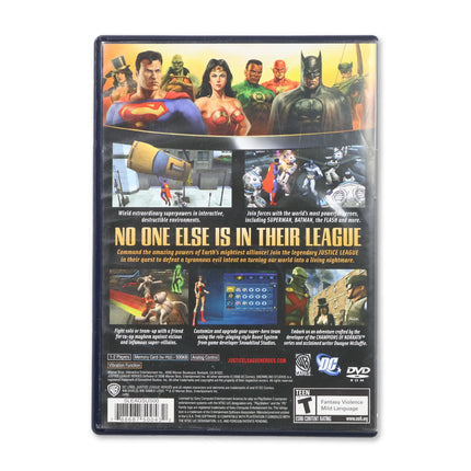 Justice League Heroes for Sony PlayStation 2 - Case back cover - Product gallery.