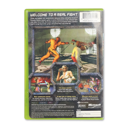 Kakuto Chojin for Microsoft Xbox - Case back cover - Product gallery.