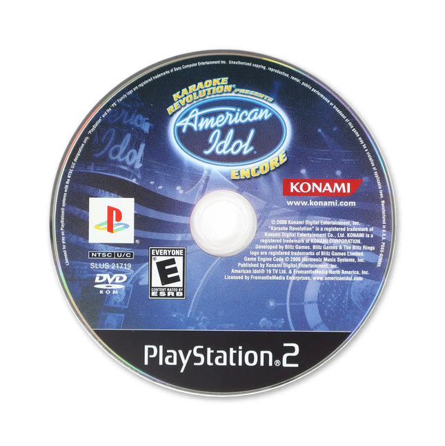 Karaoke Revolution American Idol Encore for Sony PlayStation 2 - Disc front with label - Game only.
