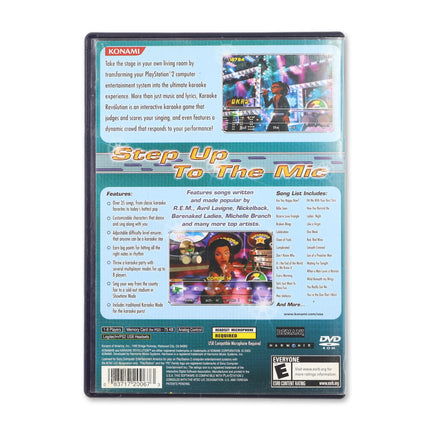 Karaoke Revolution for Sony PlayStation 2 - Case back cover - Product gallery.