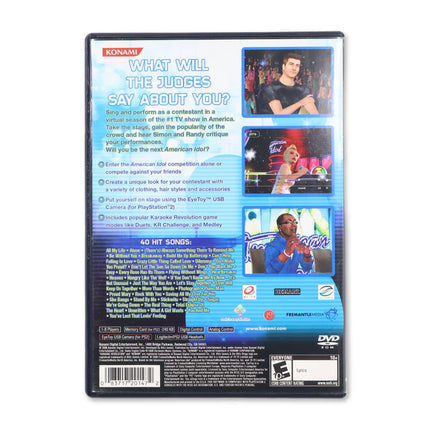 Karaoke Revolution Presents: American Idol for Sony PlayStation 2 - Case back cover - Product gallery.