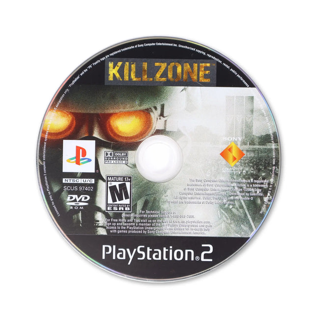 Killzone for Sony PlayStation 2 - Disc front with label - Game only.