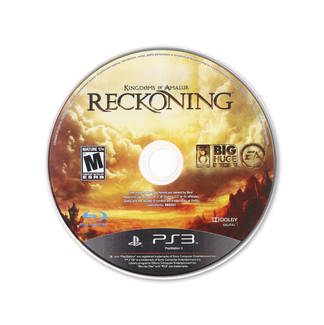 Kingdoms Of Amalur Reckoning for PlayStation 3 - Cartridge front with label - Game only.