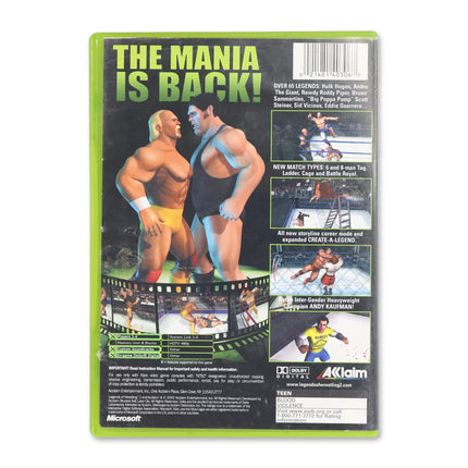 Legends of Wrestling II for Microsoft Xbox - Case back cover - Product gallery.