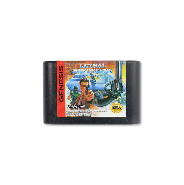 Lethal Enforcers for Sega Genesis - Cartridge front with label - Game only.