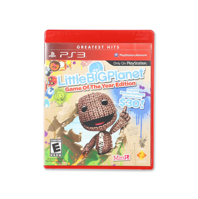 LittleBigPlanet [Game of the Year Greatest Hits] for PlayStation 3 - Box front - Complete in box or box and game.