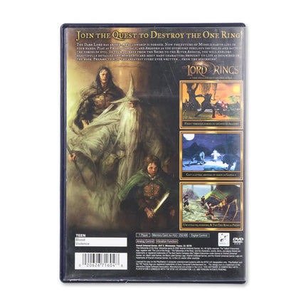 Lord of the Rings Fellowship of the Ring for Sony PlayStation 2 - Case back cover - Product gallery.